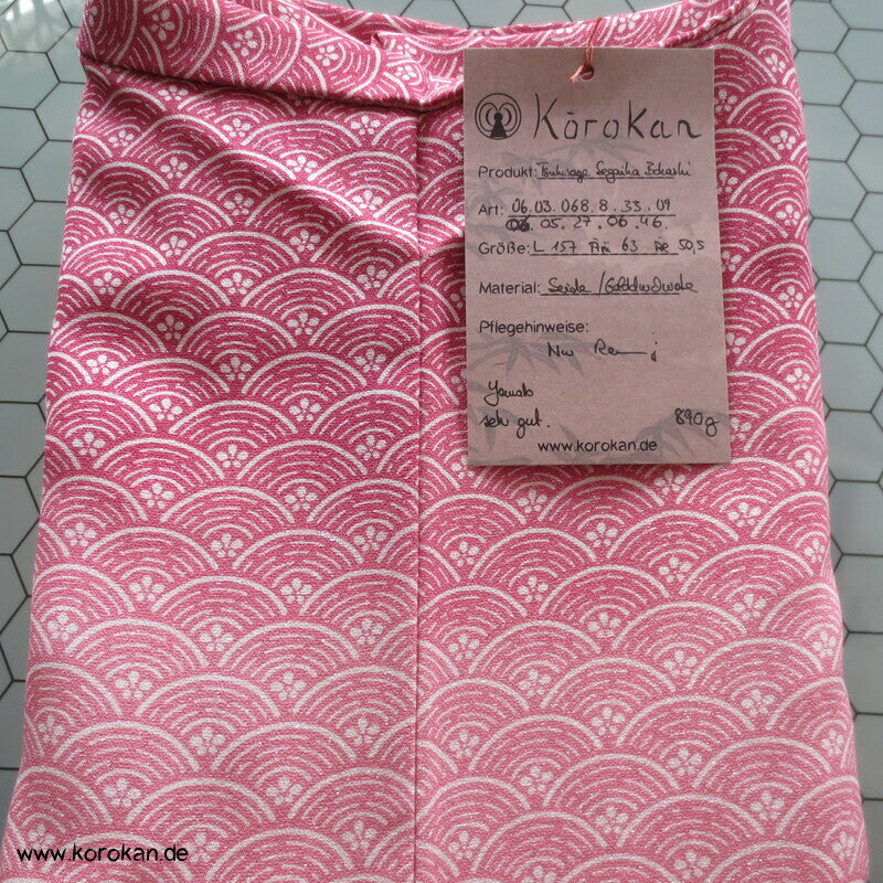 Yamato Homongi Kimono, Seidendamast Segaiha Wellen im Bokashi Farbverlauf