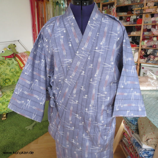 Tsumugi Kasuri zweiteilig Dochugi + Wickelrock