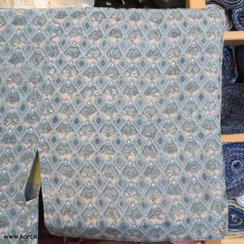 graublau - seladon Rauten Haori Kimono Jacke mit Himo