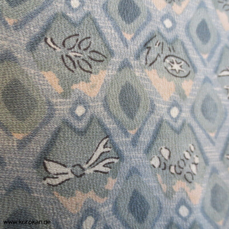 graublau - seladon Rauten Haori Kimono Jacke mit Himo