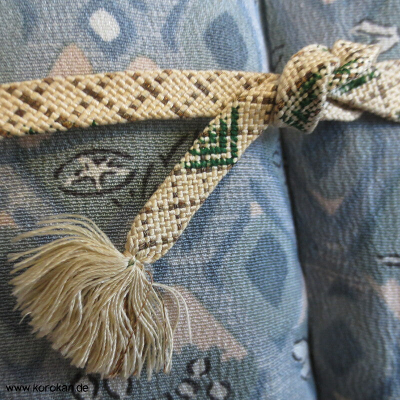 graublau - seladon Rauten Haori Kimono Jacke mit Himo