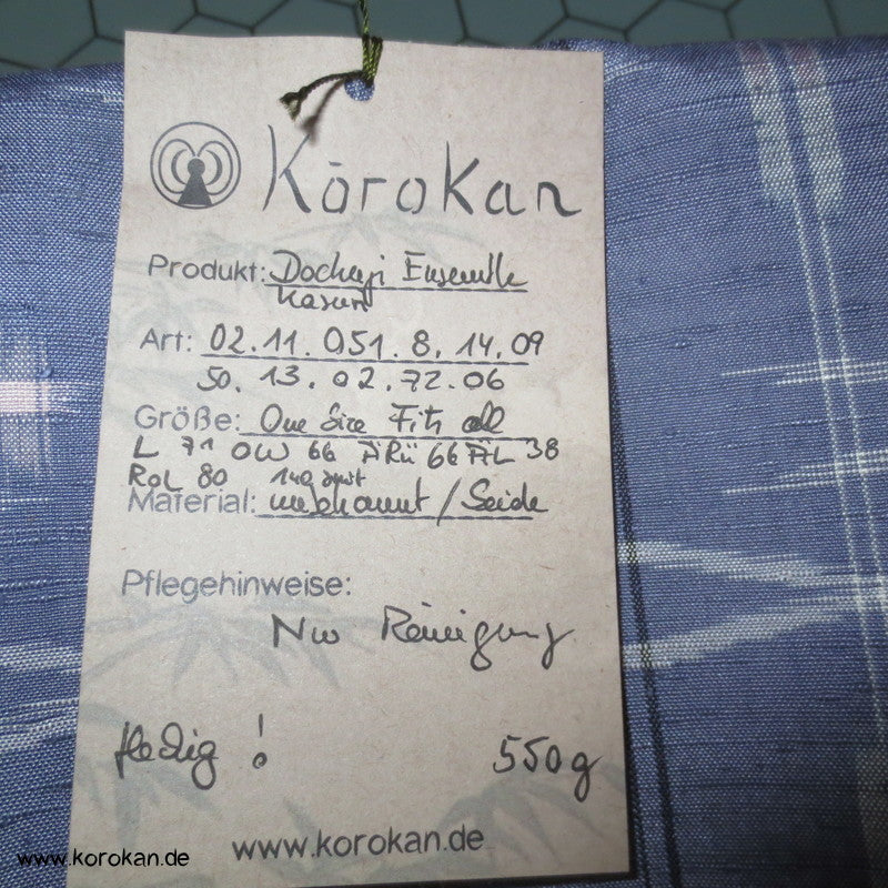 Tsumugi Kasuri zweiteilig Dochugi + Wickelrock