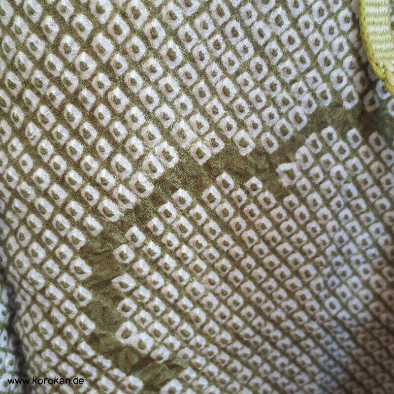 Full Shibori grüne Wolke Seiden Haori Kimono Jacke, mit Himo