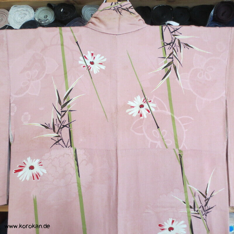 Bambus über Rinzu Damast Komon Kimono