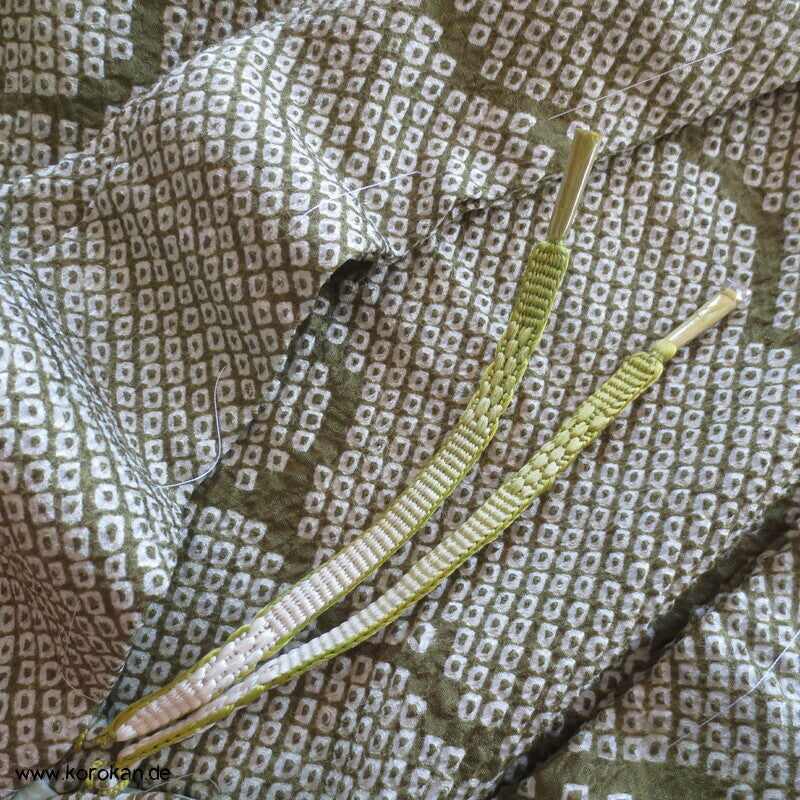 Full Shibori grüne Wolke Seiden Haori Kimono Jacke, mit Himo