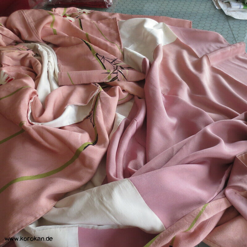 Bambus über Rinzu Damast Komon Kimono