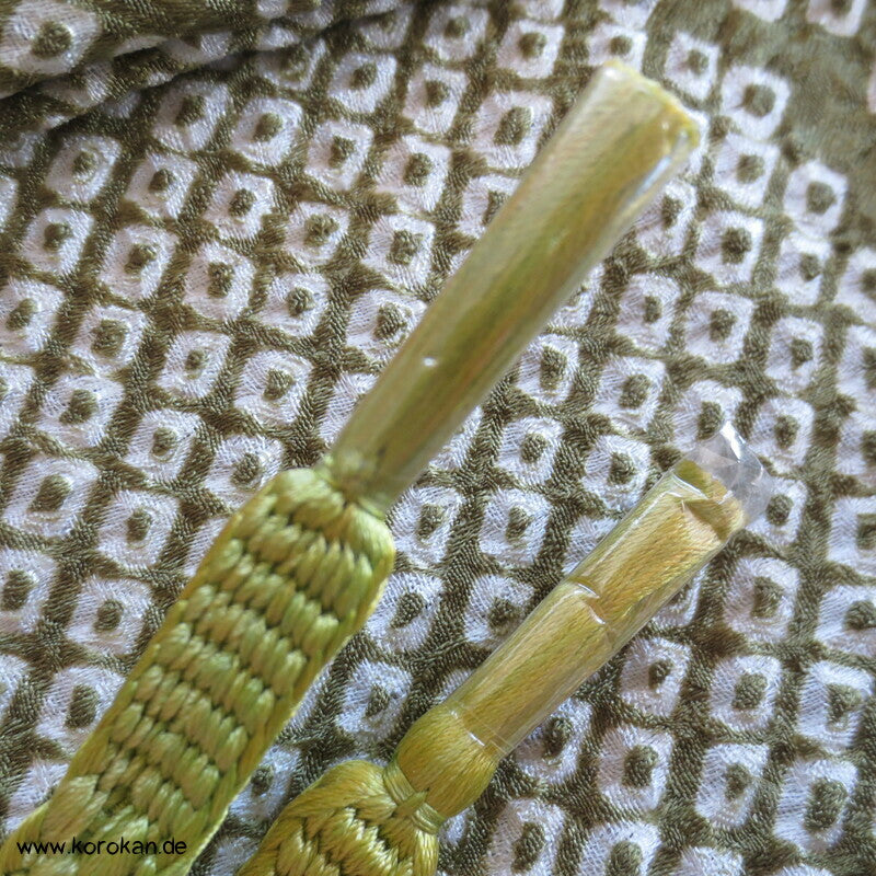 Full Shibori grüne Wolke Seiden Haori Kimono Jacke, mit Himo
