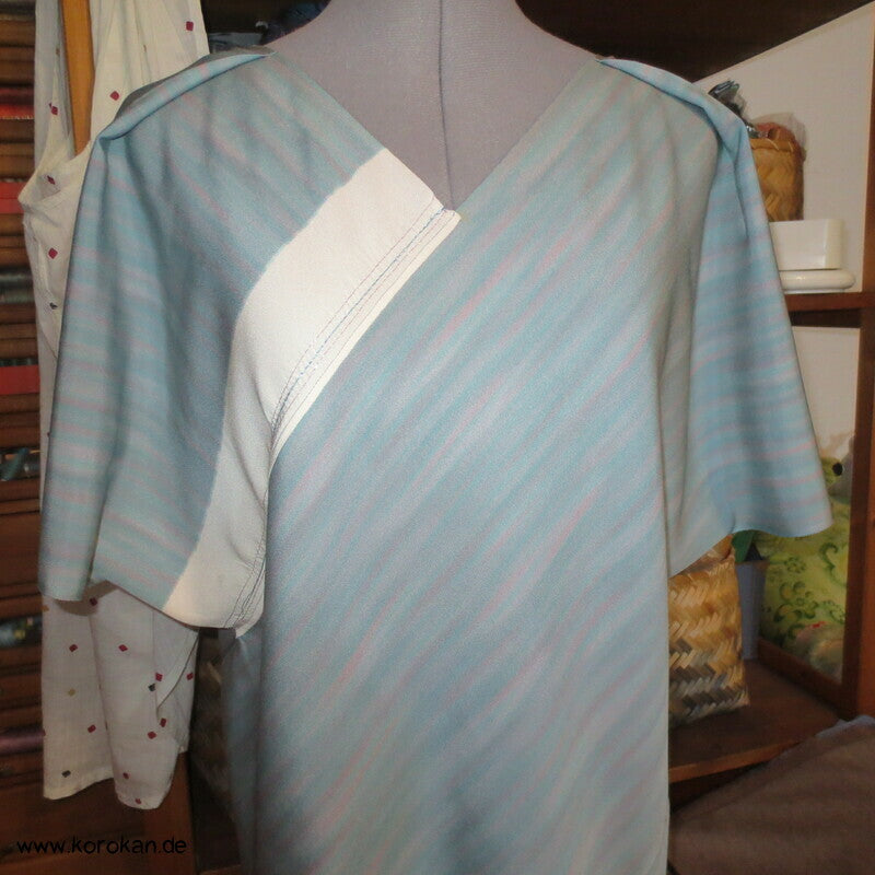 Zero Waste Bias Cut Kleid japanischer Kimono Seiden Crepe, Gr. M / S