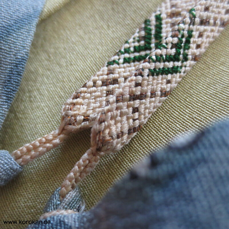 graublau - seladon Rauten Haori Kimono Jacke mit Himo