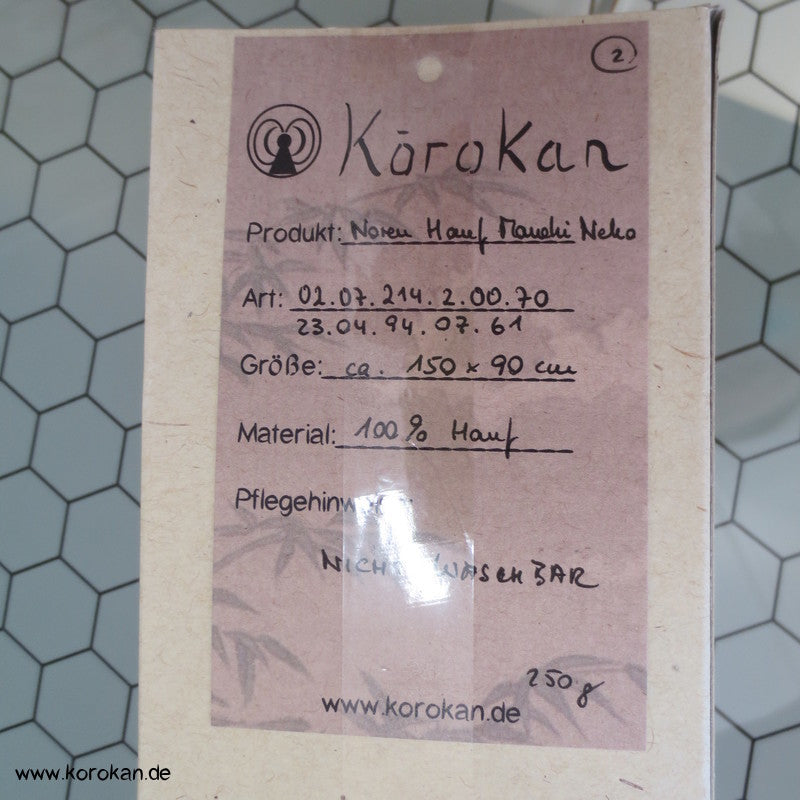 Noren Vorhänge aus Hanf mit Winkekatzen