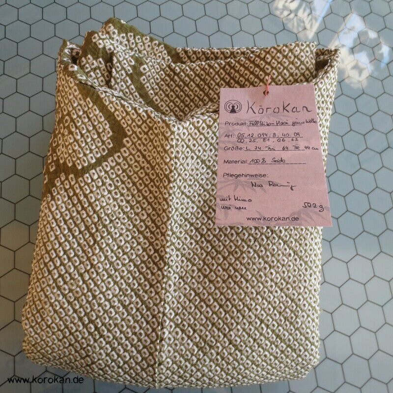 Full Shibori grüne Wolke Seiden Haori Kimono Jacke, mit Himo
