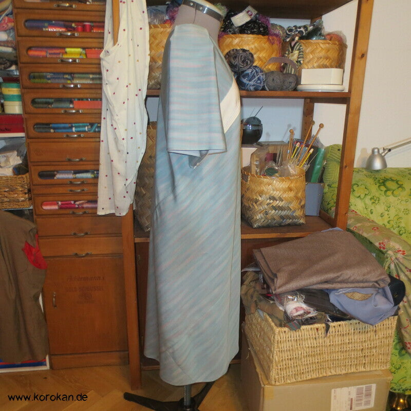 Zero Waste Bias Cut Kleid japanischer Kimono Seiden Crepe, Gr. M / S