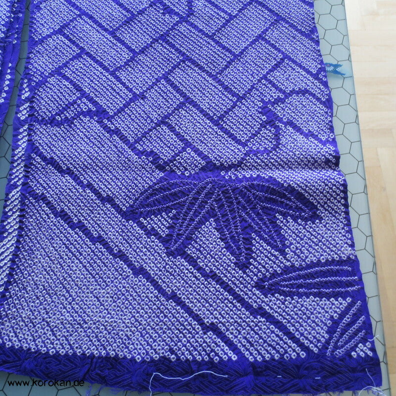 Full Shibori Seiden Karieba für Furisode Kimono, Bambus, Paulownia