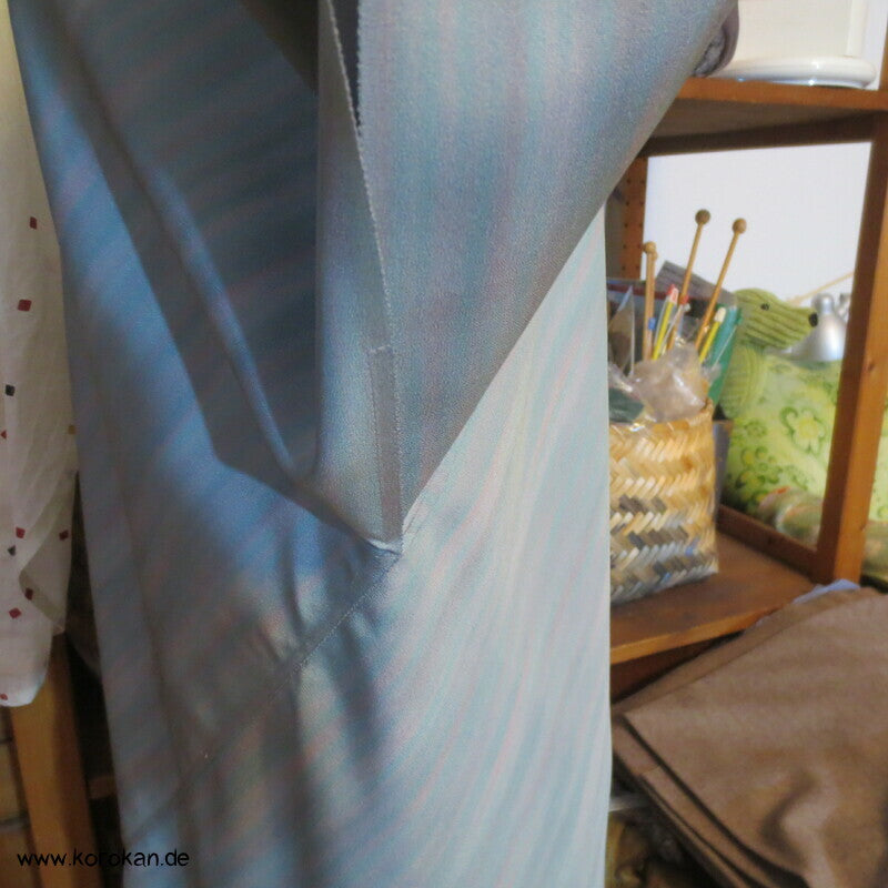 Zero Waste Bias Cut Kleid japanischer Kimono Seiden Crepe, Gr. M / S