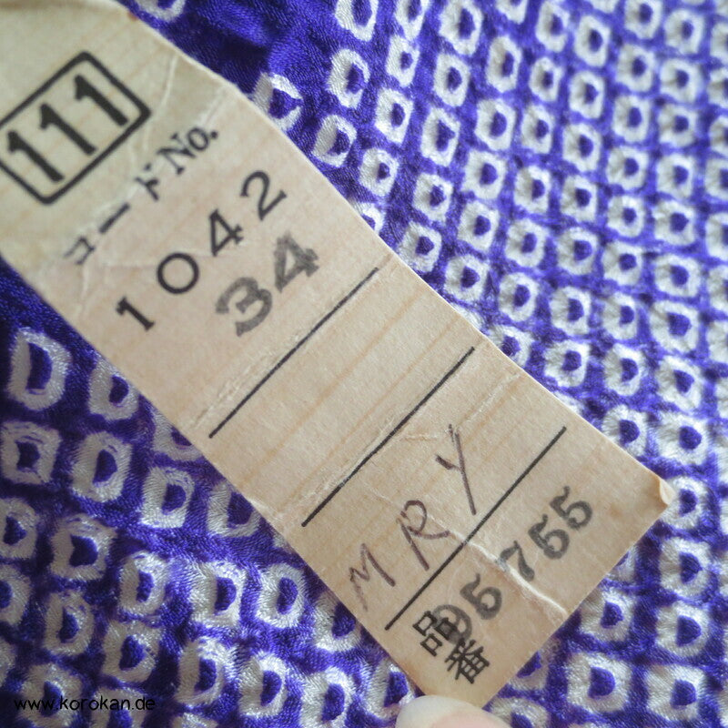 Full Shibori Seiden Karieba für Furisode Kimono, Bambus, Paulownia