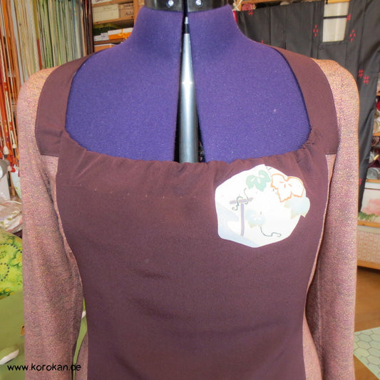 Balconnet - Langarm Shirt, Kombi aus Muster Seide Panel + Jersey