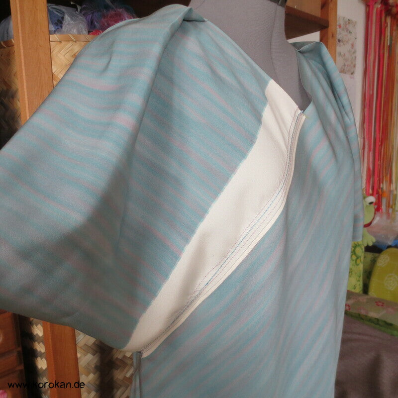 Zero Waste Bias Cut Kleid japanischer Kimono Seiden Crepe, Gr. M / S