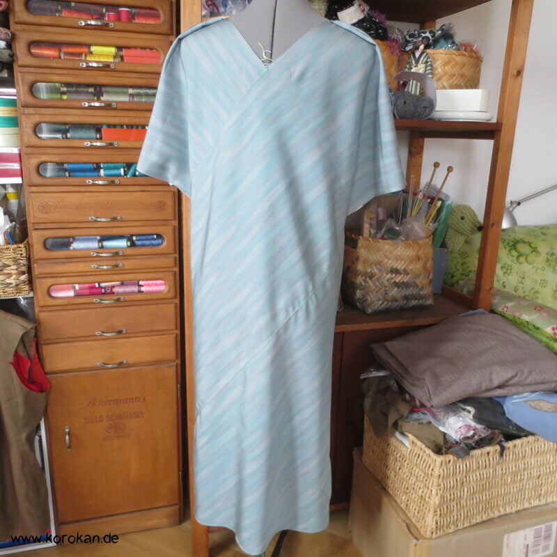 Zero Waste Bias Cut Kleid japanischer Kimono Seiden Crepe, Gr. M / S