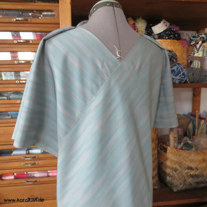 Zero Waste Bias Cut Kleid japanischer Kimono Seiden Crepe, Gr. M / S