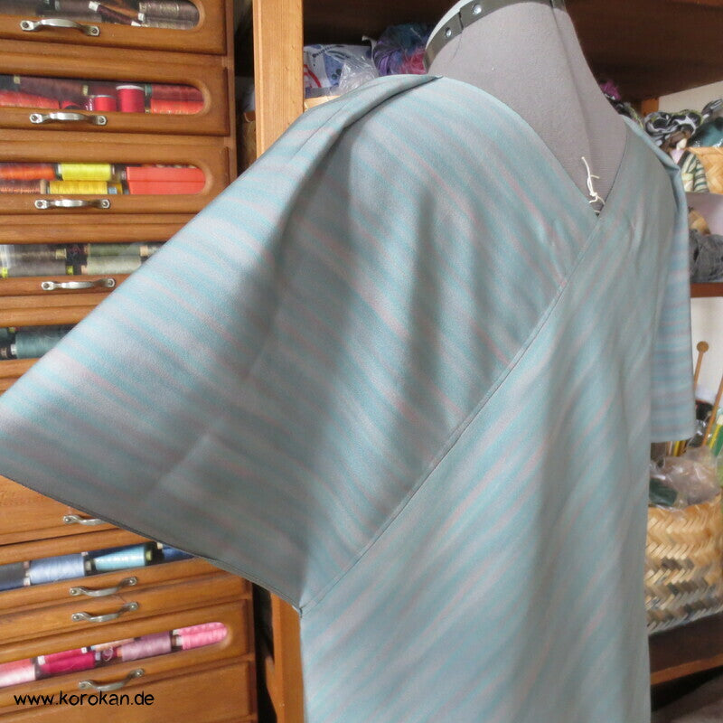 Zero Waste Bias Cut Kleid japanischer Kimono Seiden Crepe, Gr. M / S