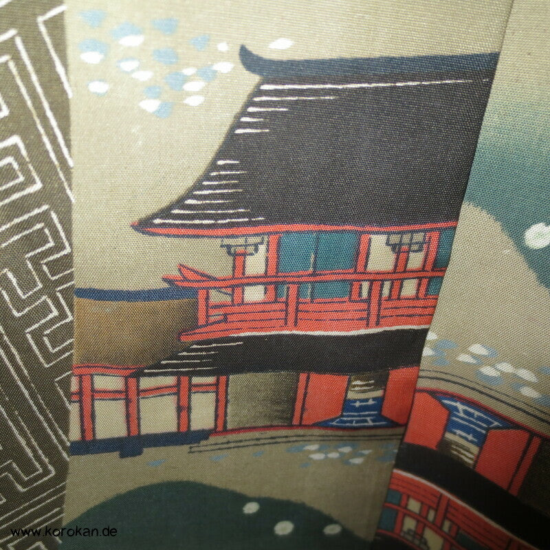 japanische Dorfszenen Seide Juban Unterkimono