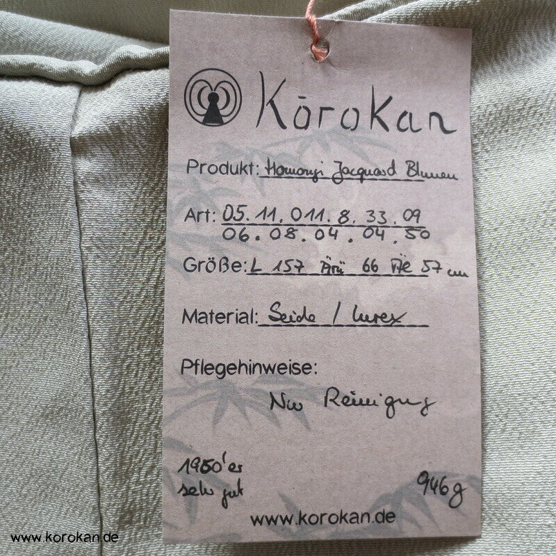 silber gewebtes, ausgemaltes Blumenmuster Homongi Kimono