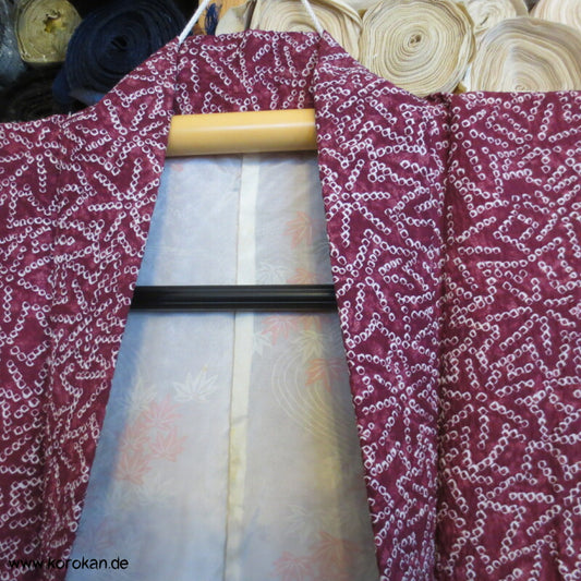 Ahornblätter Haori Kimono Jacke, Shibori Imitat, mit Himo