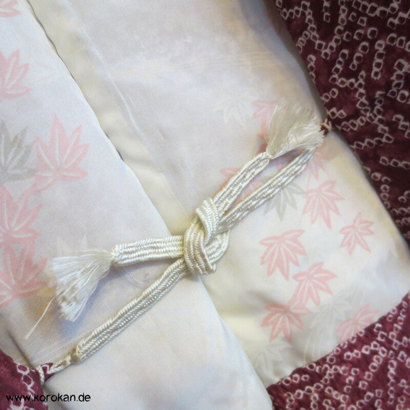 Ahornblätter Haori Kimono Jacke, Shibori Imitat, mit Himo