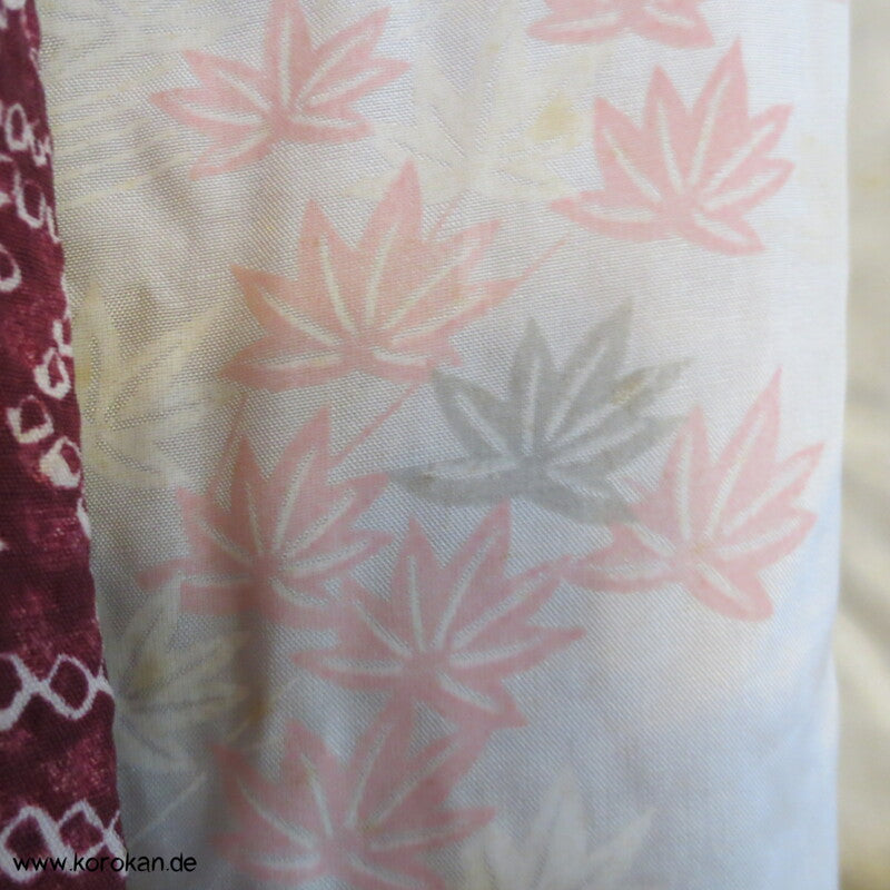 Ahornblätter Haori Kimono Jacke, Shibori Imitat, mit Himo