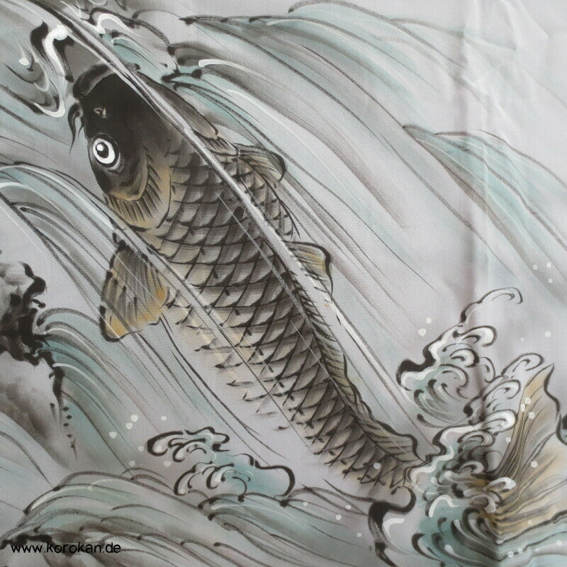 springender Koi Juban Unterkimono, japanische feine Seide
