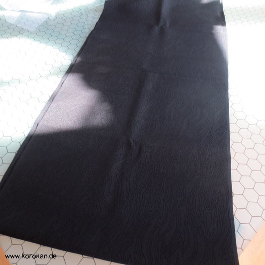 schwarzes Baumrindenmuster Seidendamast Kimono Haori Stoffrest