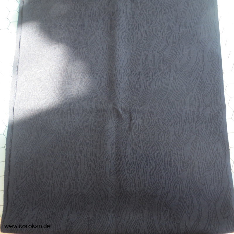 schwarzes Baumrindenmuster Seidendamast Kimono Haori Stoffrest