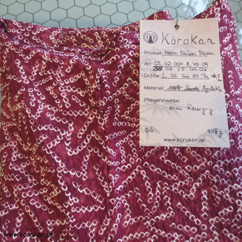 Ahornblätter Haori Kimono Jacke, Shibori Imitat, mit Himo