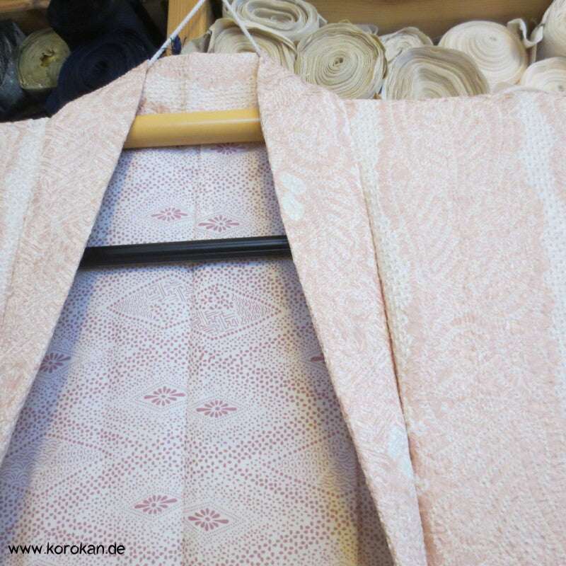 Full Shibori Blätterstreifen Seiden Haori Kimono Jacke