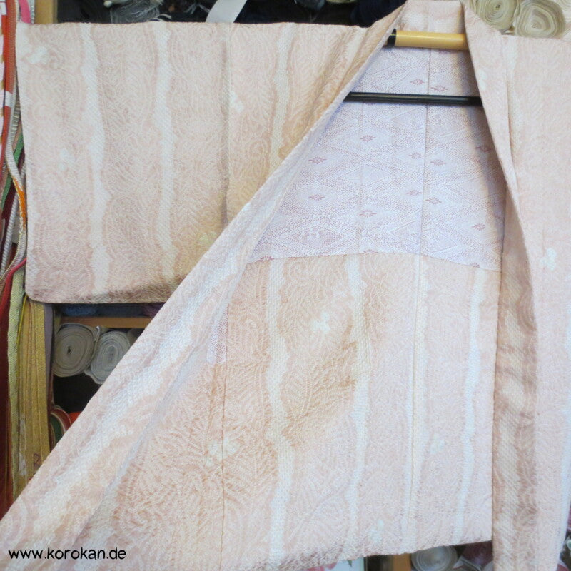 Full Shibori Blätterstreifen Seiden Haori Kimono Jacke
