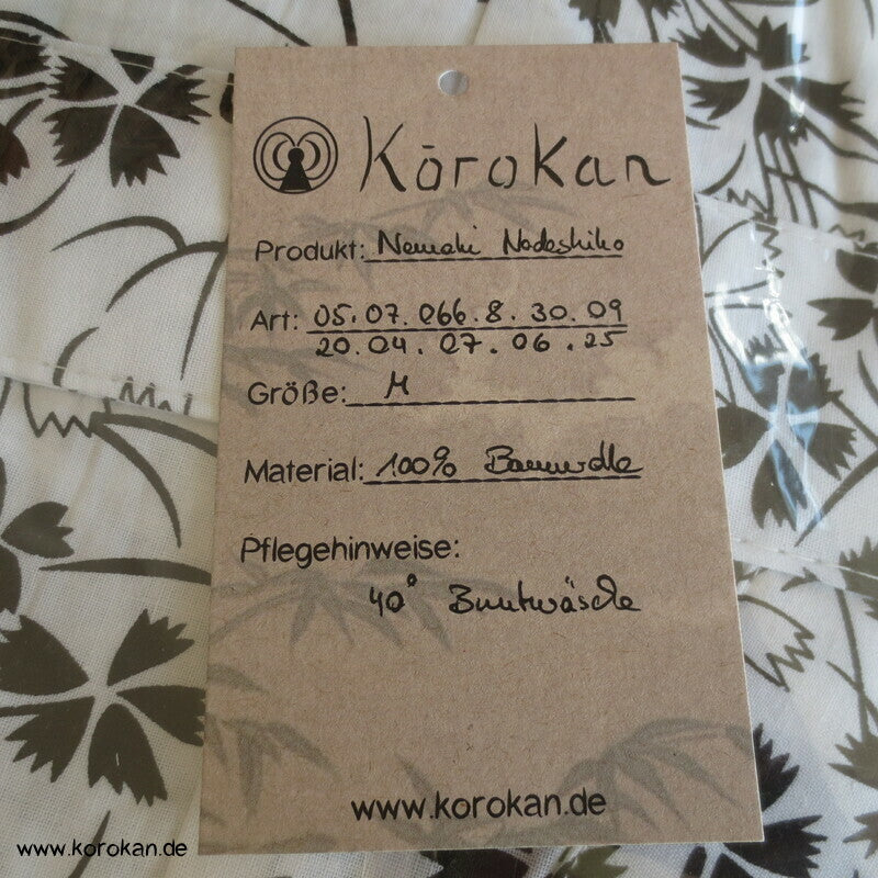 Nadeshiko Grasnelke schwarz weiß Nemaki - Schlaf Kimono