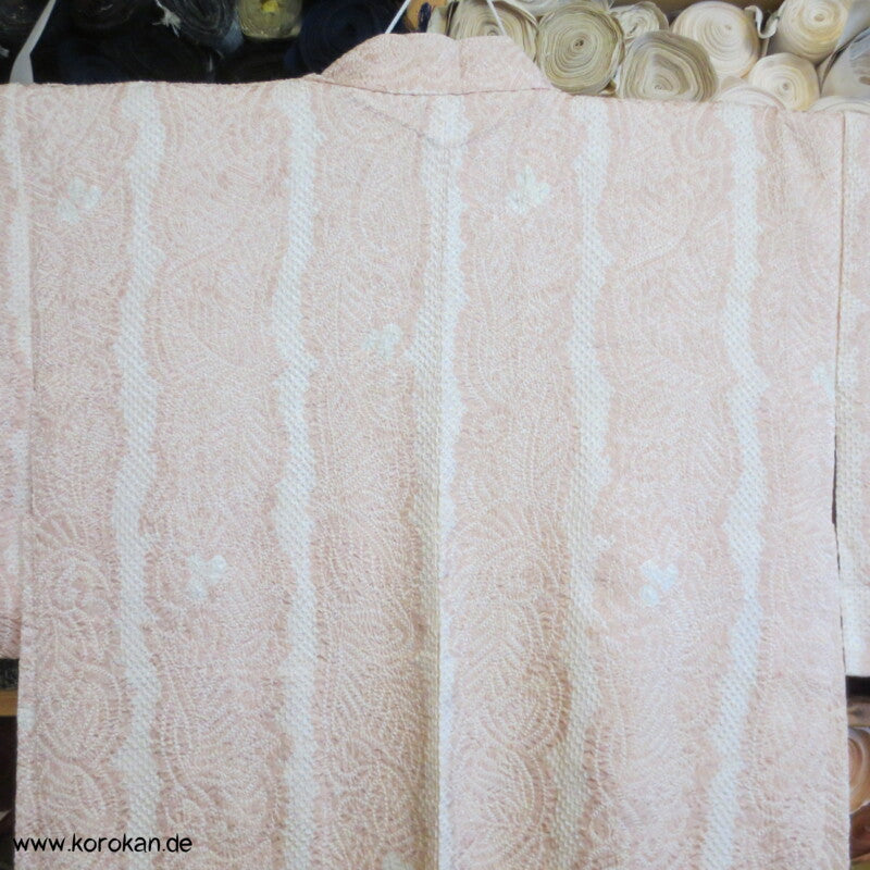 Full Shibori Blätterstreifen Seiden Haori Kimono Jacke