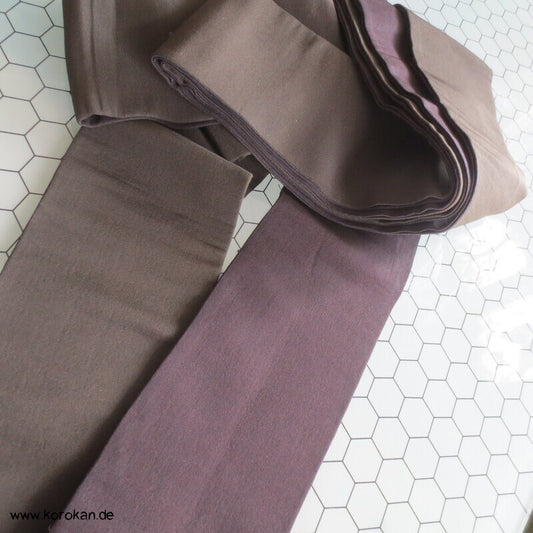 Kaku Seiden Obi Kimono Gürtel Rips, oliv - schwarz