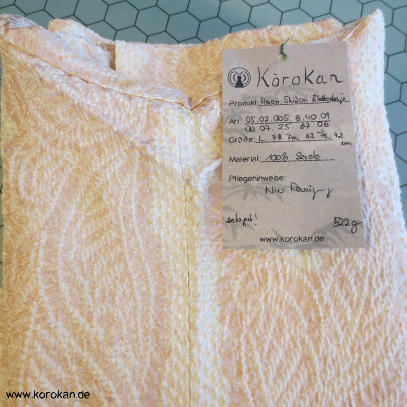 Full Shibori Blätterstreifen Seiden Haori Kimono Jacke