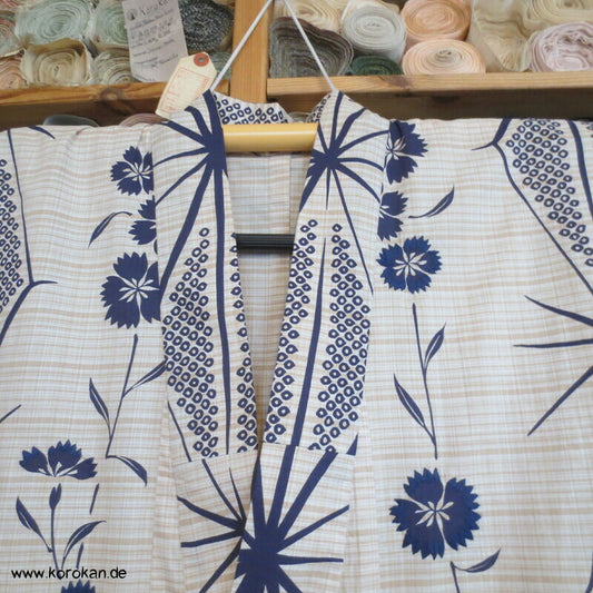 handbestickter Yukata Baumwoll Sommer Kimono Nadeshiko Grasnelken