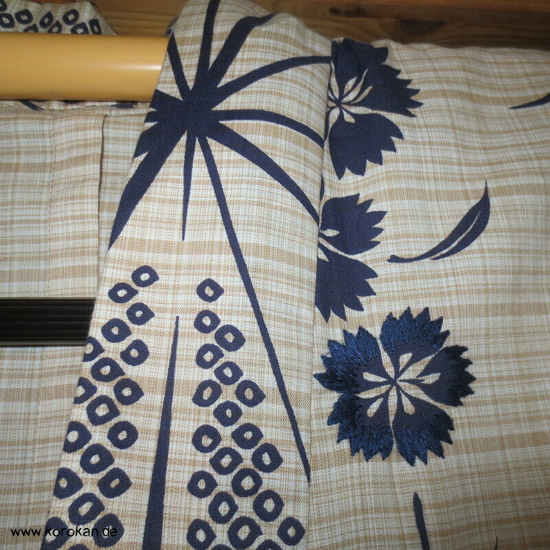 handbestickter Yukata Baumwoll Sommer Kimono Nadeshiko Grasnelken