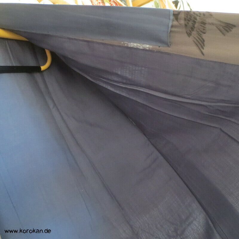 Spatzen und Bambus auf Shibori Fächern Juban Unter - Kimono