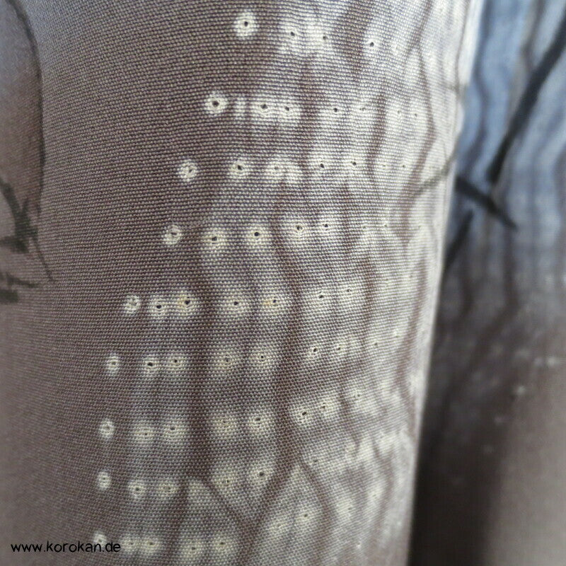 Spatzen und Bambus auf Shibori Fächern Juban Unter - Kimono