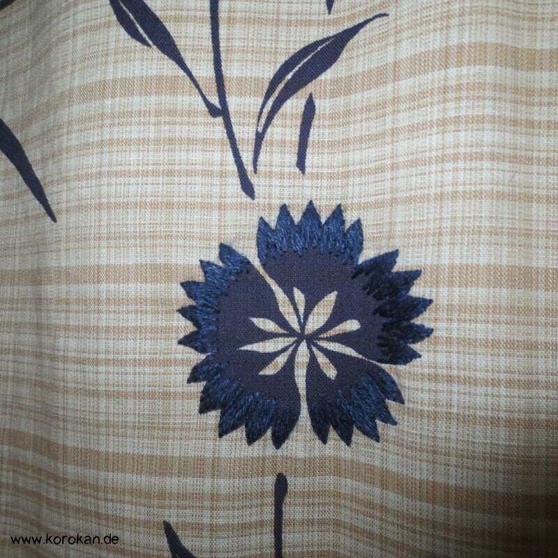 handbestickter Yukata Baumwoll Sommer Kimono Nadeshiko Grasnelken
