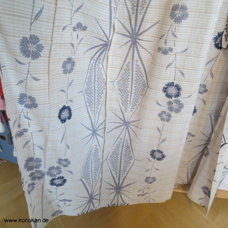 handbestickter Yukata Baumwoll Sommer Kimono Nadeshiko Grasnelken