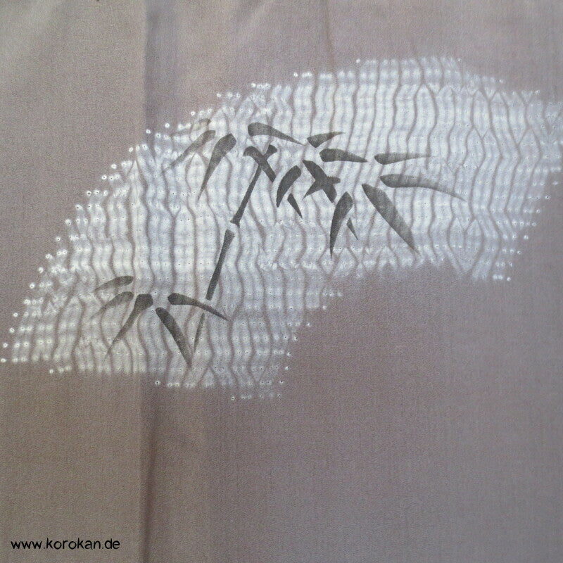 Spatzen und Bambus auf Shibori Fächern Juban Unter - Kimono