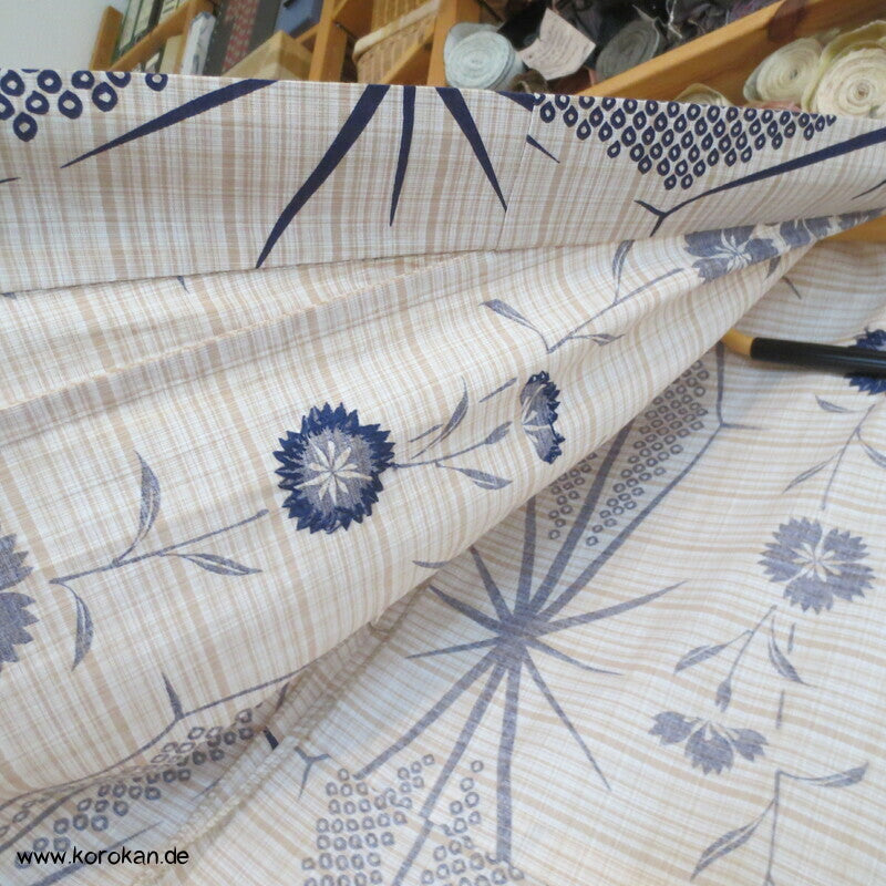 handbestickter Yukata Baumwoll Sommer Kimono Nadeshiko Grasnelken