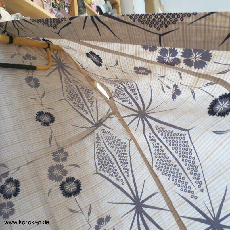 handbestickter Yukata Baumwoll Sommer Kimono Nadeshiko Grasnelken