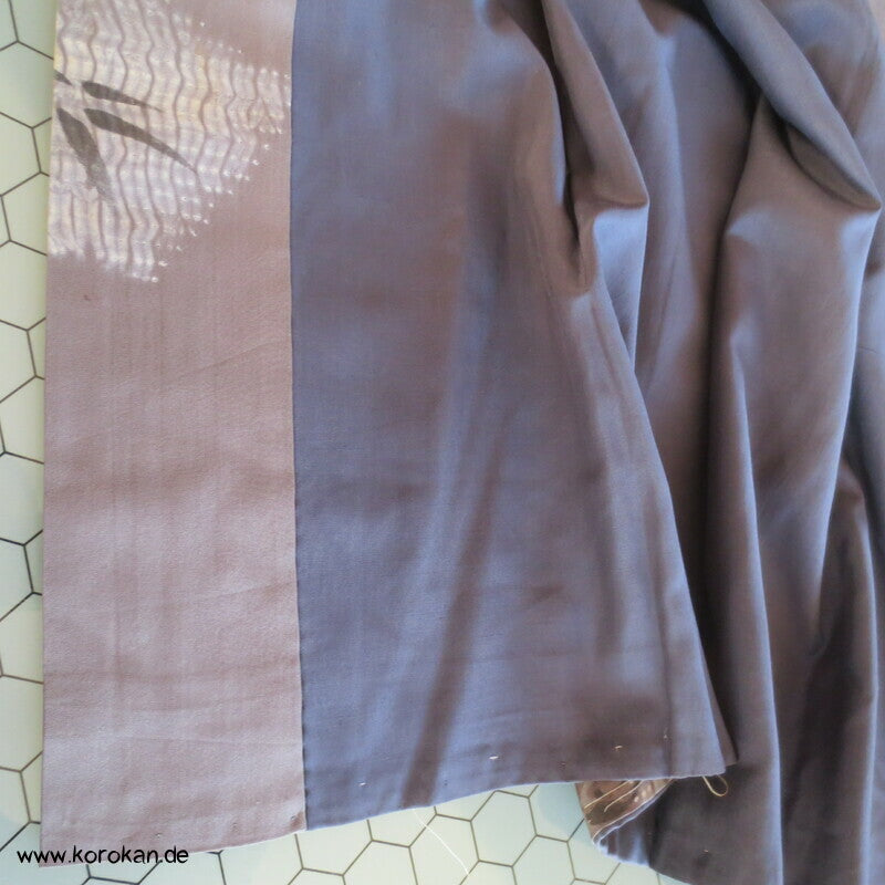 Spatzen und Bambus auf Shibori Fächern Juban Unter - Kimono