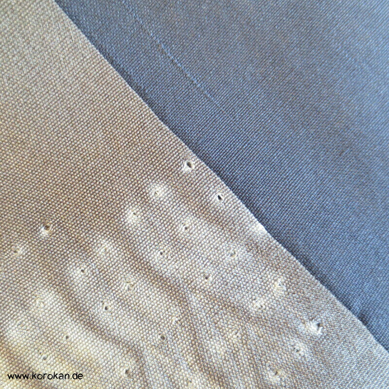 Spatzen und Bambus auf Shibori Fächern Juban Unter - Kimono